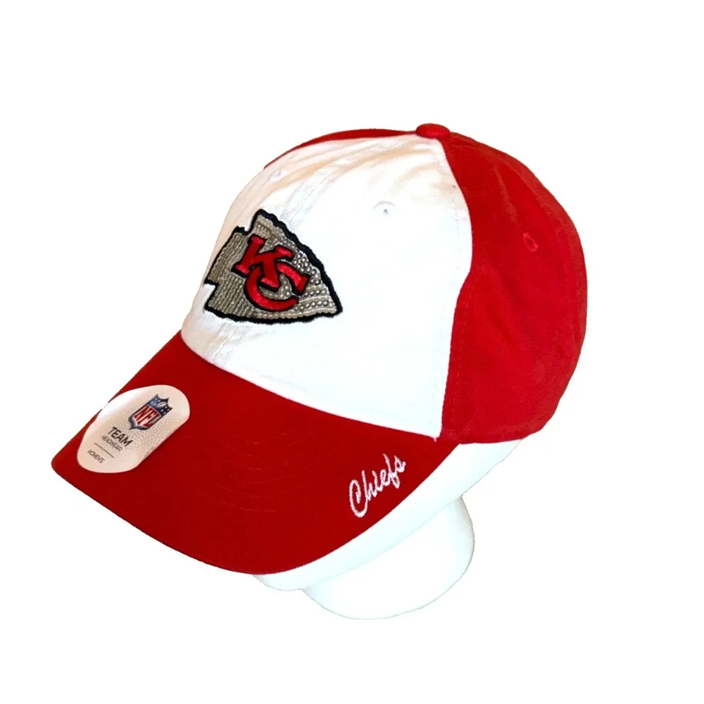 Women's NFL Team Apparel Kansas City Chiefs Football Bling Sequin Cap Hat‎ NEW